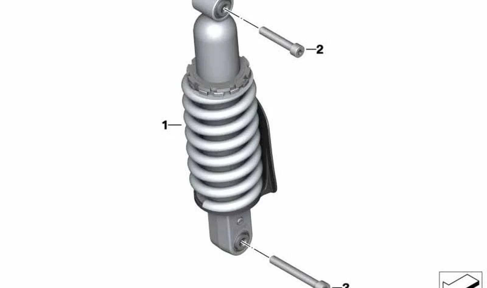 Muelle-amortiguador trasero OEM 33548558712 para motos BMW R nineT Scrambler, R nineT Urban G/S. Original BMW Motorrad.