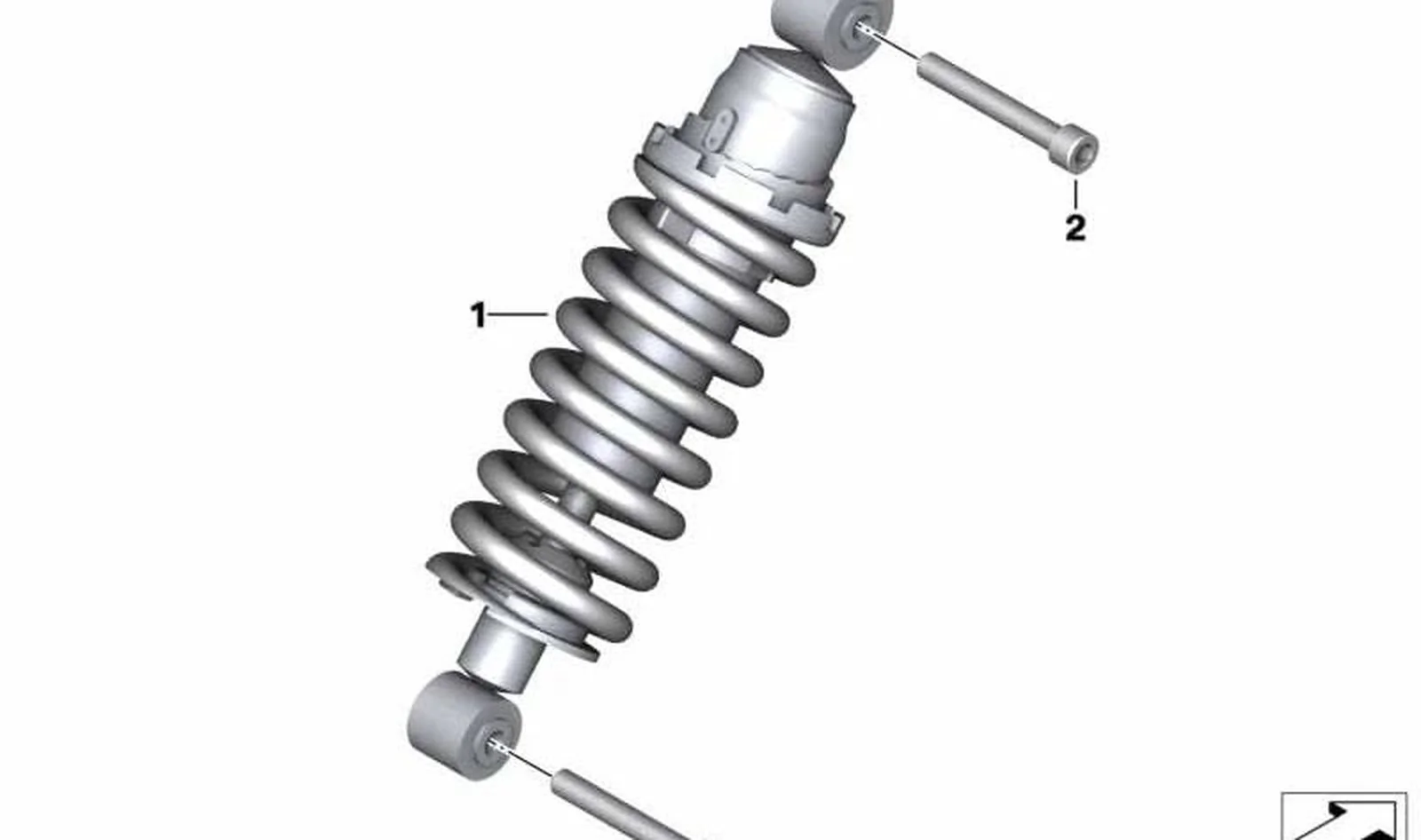 Muelle-amortiguador trasero OEM 33548563009 para motos BMW G 310 GS (K02). Original BMW Motorrad.