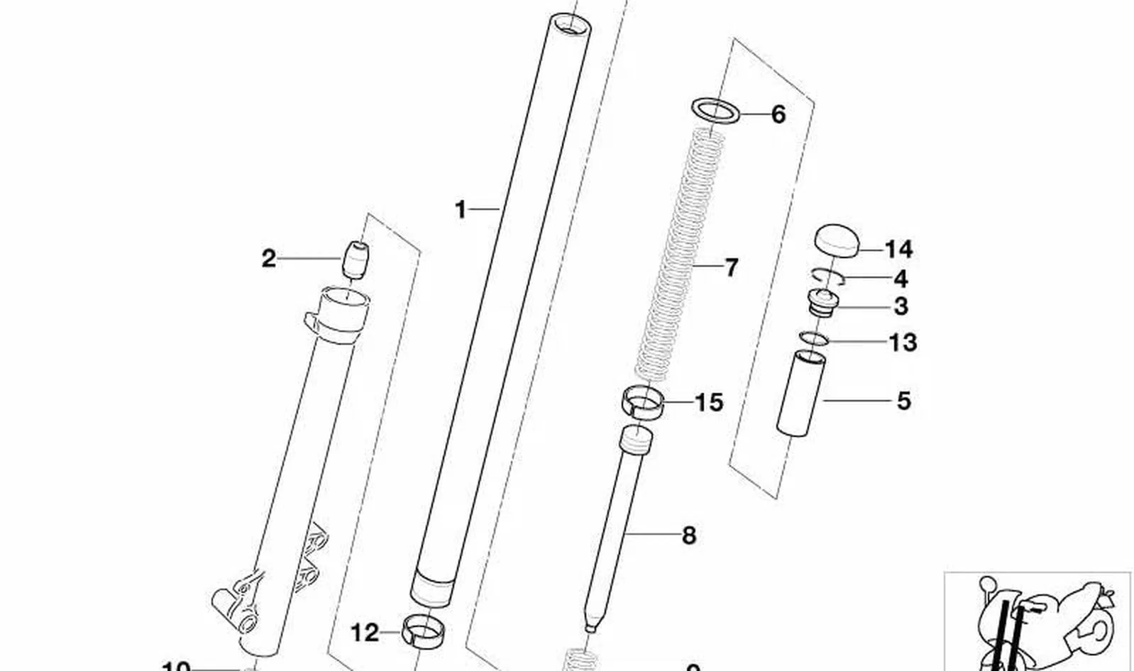 Muelle de presión OEM 31427702834 para motos BMW F 800 S, F 800 ST, F 800 R. Original BMW Motorrad.
