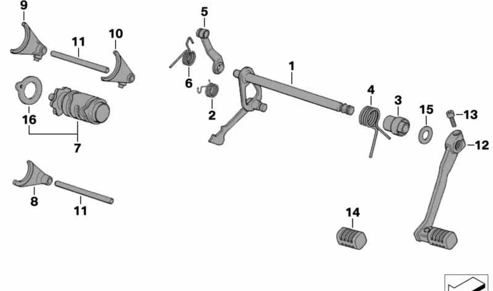 Muelle de suspensión OEM 23007700164 para BMW Motorrad G 650 GS, G 650 GS Sertão, G 650 X. Original BMW Motorrad.