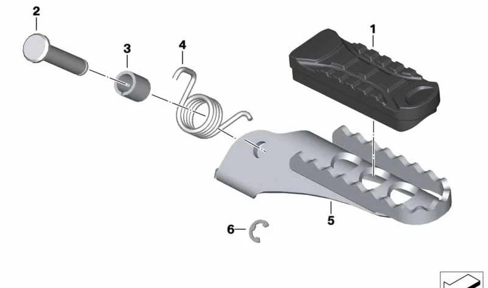 Muelle de torsión delantero OEM 46718558424 para BMW Motorrad G 310 GS (K02) 2017-2025. Original BMW Motorrad.
