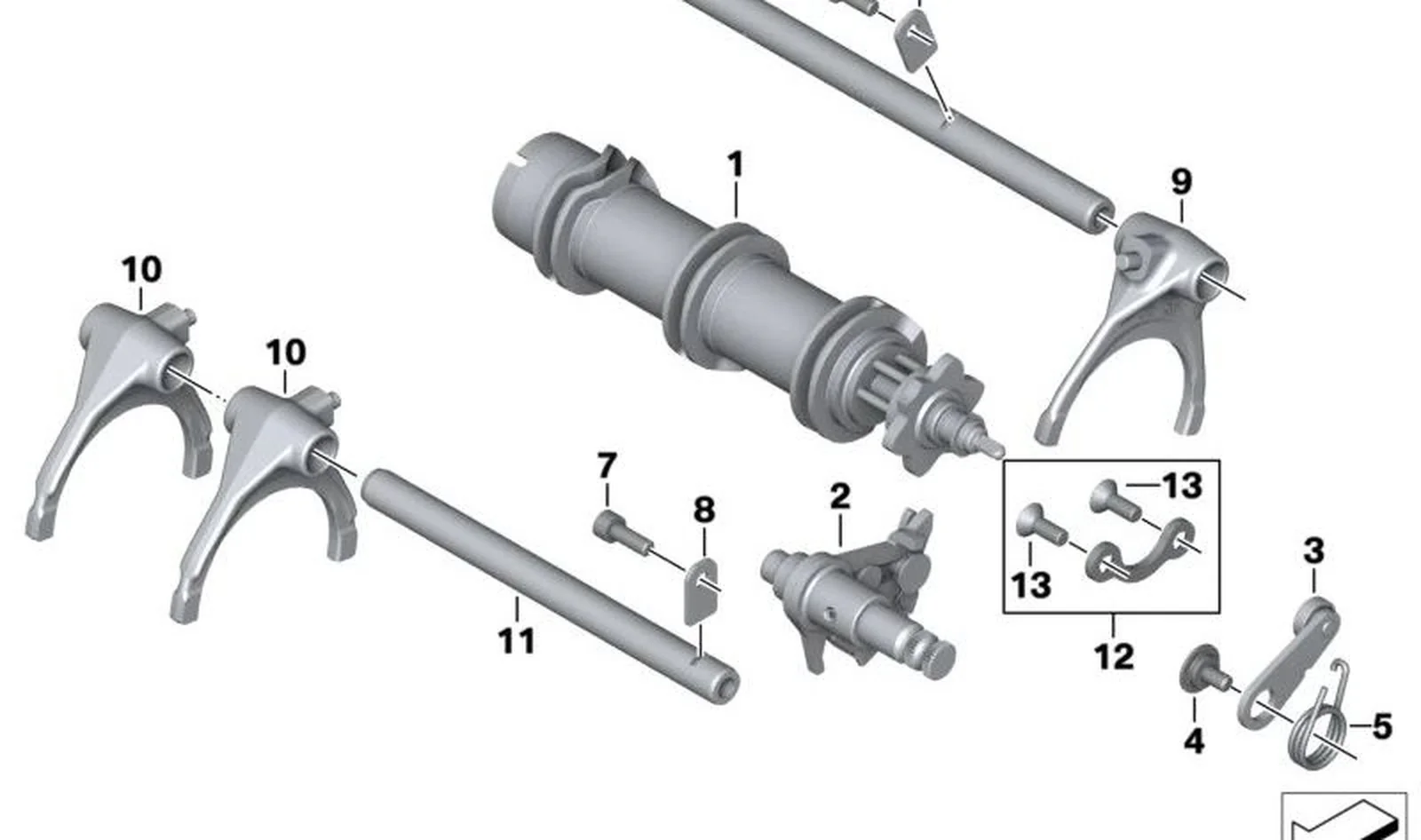 Muelle de torsión OEM 23007683985 para motos BMW K1200 S, K1300 S, K1600 GT... y más. Original BMW Motorrad.