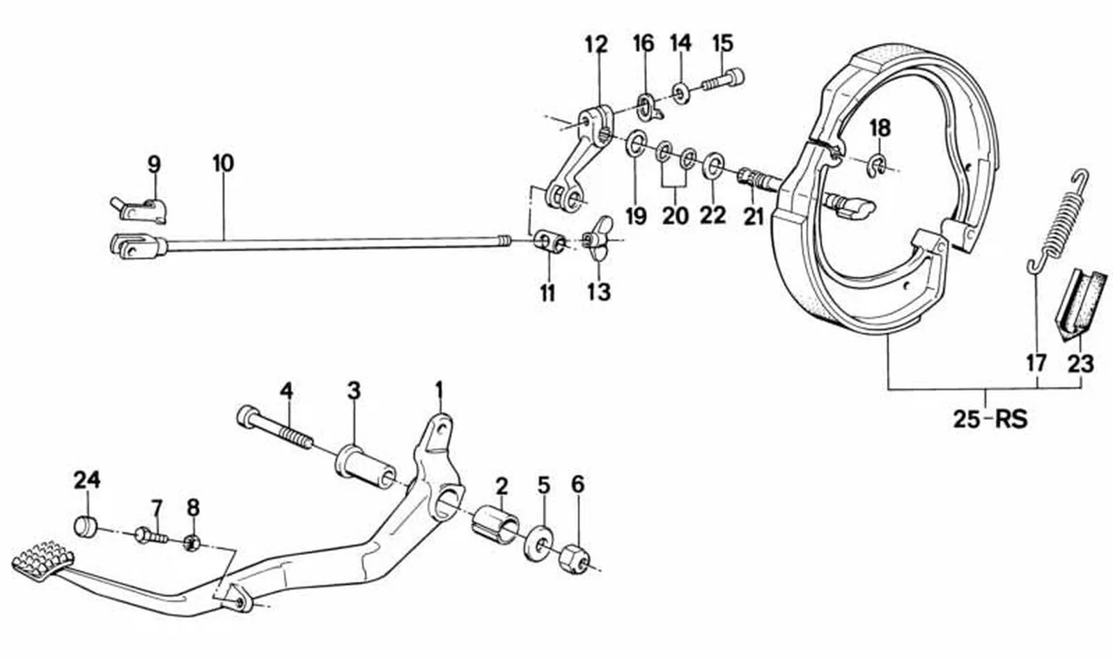 Palanca de freno delantera OEM 35211454601 para motos BMW K75, K75C, K75S, K75RT. Original BMW Motorrad.