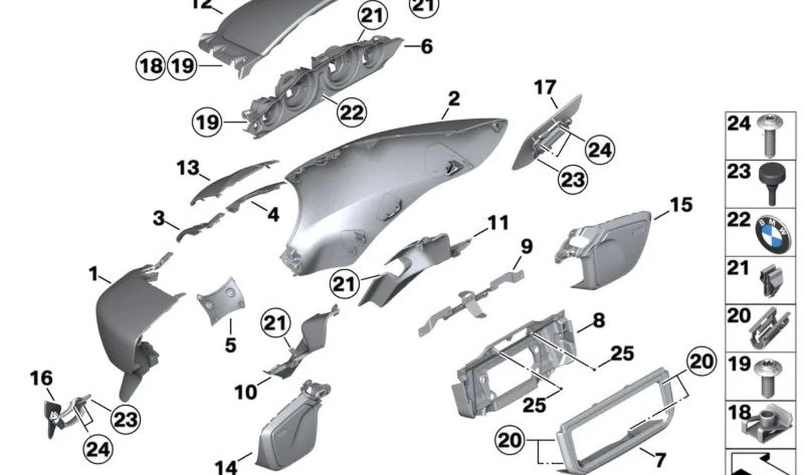 Panel de instrumentos OEM 46639899425 para BMW Motorrad R 18 B, R 18 Transcontinental. Original BMW Motorrad.