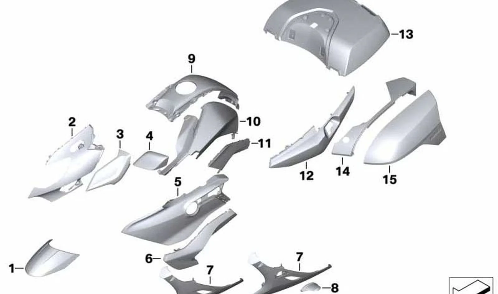 Panel protector base maleta superior izquierda OEM 46548532483 para BMW K1600GT, K1600GTL... y más. Original BMW Motorrad.