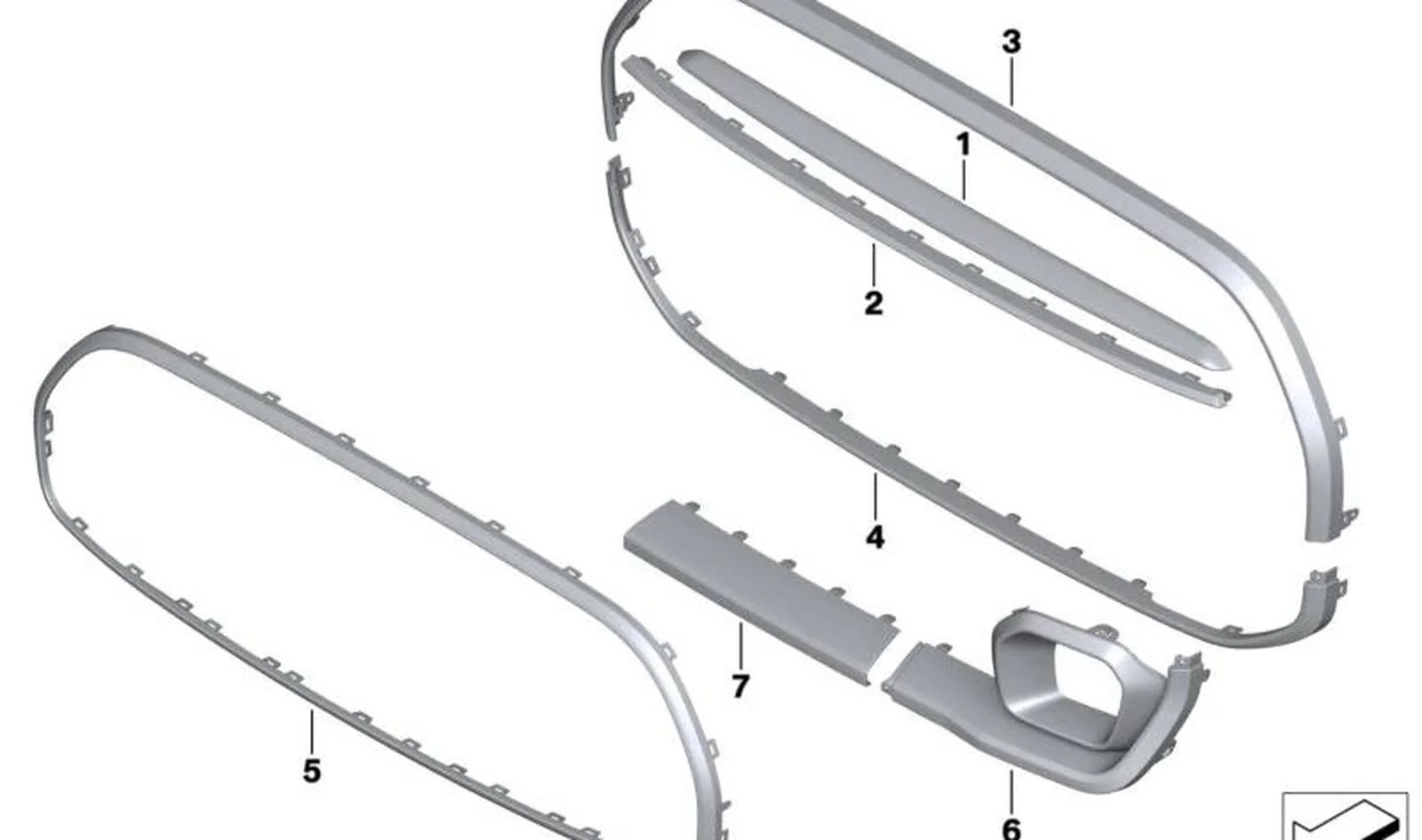 Panel protector canalización aire central izquierdo OEM 51119450571 para MINI F56 LCI, F55 LCI, F57 LCI. Original MINI. - Image 2