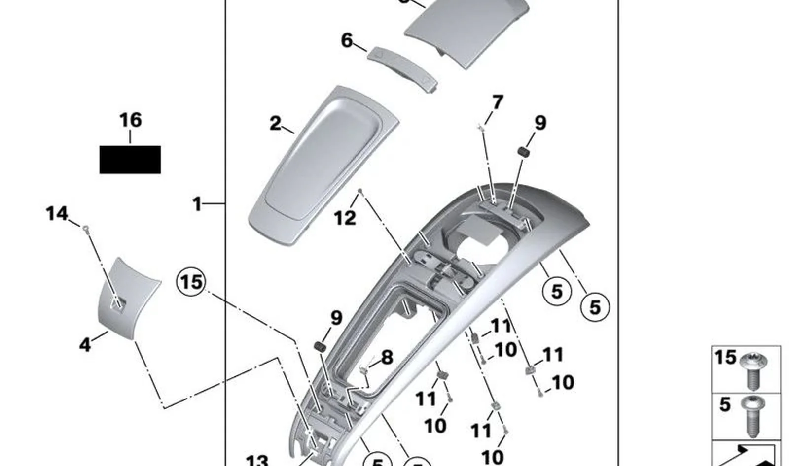 Panel protector central del depósito negro OEM 46639444309 para motos BMW R 18 B y R 18 Transcontinental Original BMW Motorrad