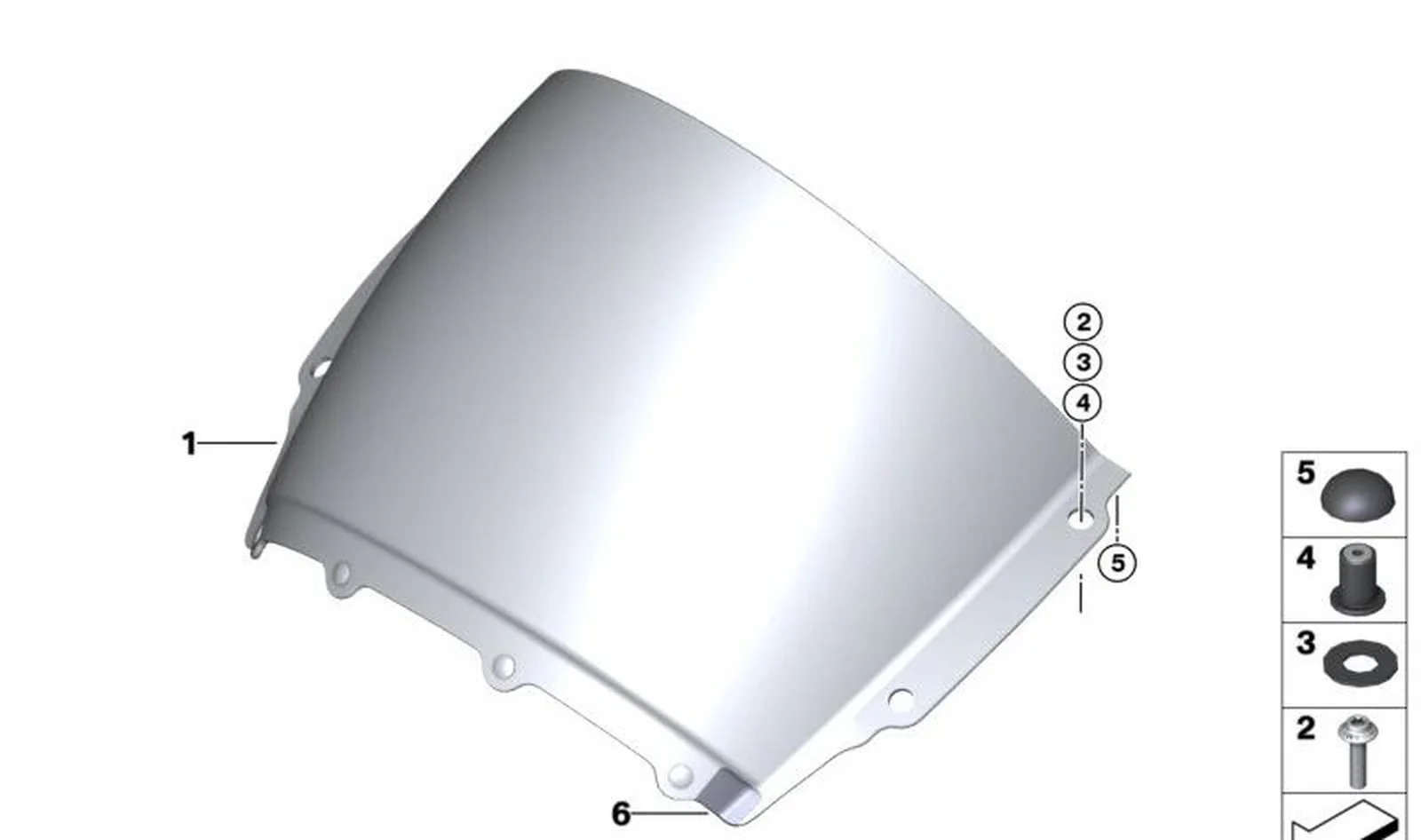 Parabrisas delantero OEM 46637915235 para motos BMW M 1000 RR (K66, A67). Original BMW Motorrad.