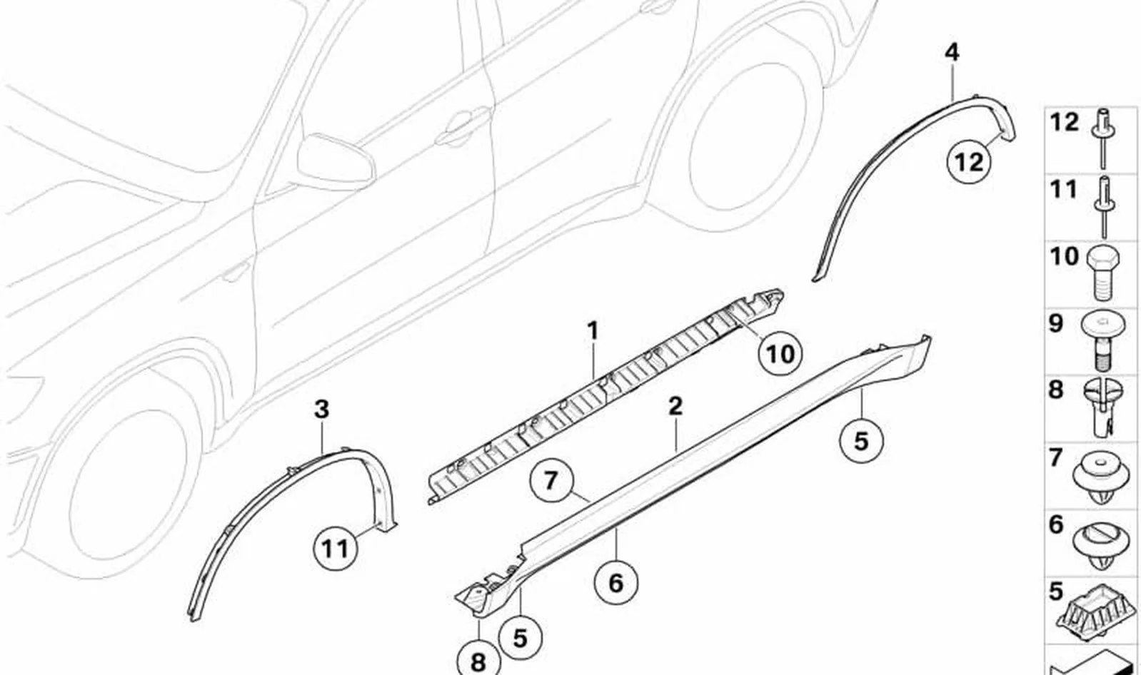 Paramento chapa pasa-ruedas delantero derecho OEM 51777176236 para BMW X6 E71, X6 E72 Hybrid. Original BMW. - Image 6
