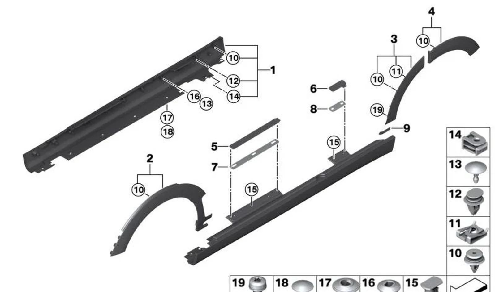 Paramento chapa pasa-ruedas delantero derecho OEM 51779881386 para MINI Clubman F54 LCI (05/2018 — 02/2024). Original MINI.