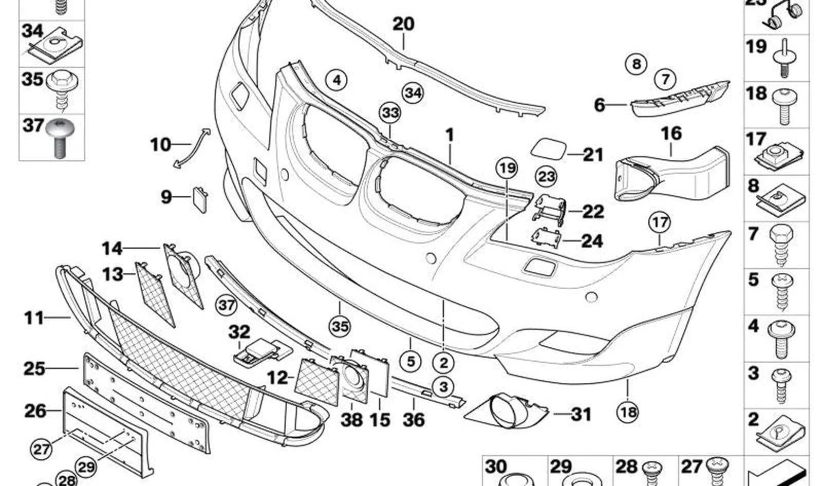 Paramento faro antiniebla izquierdo OEM 51117896603 para BMW Serie 5 E60, E60 LCI, E61, E61 LCI. Original BMW. - Image 3