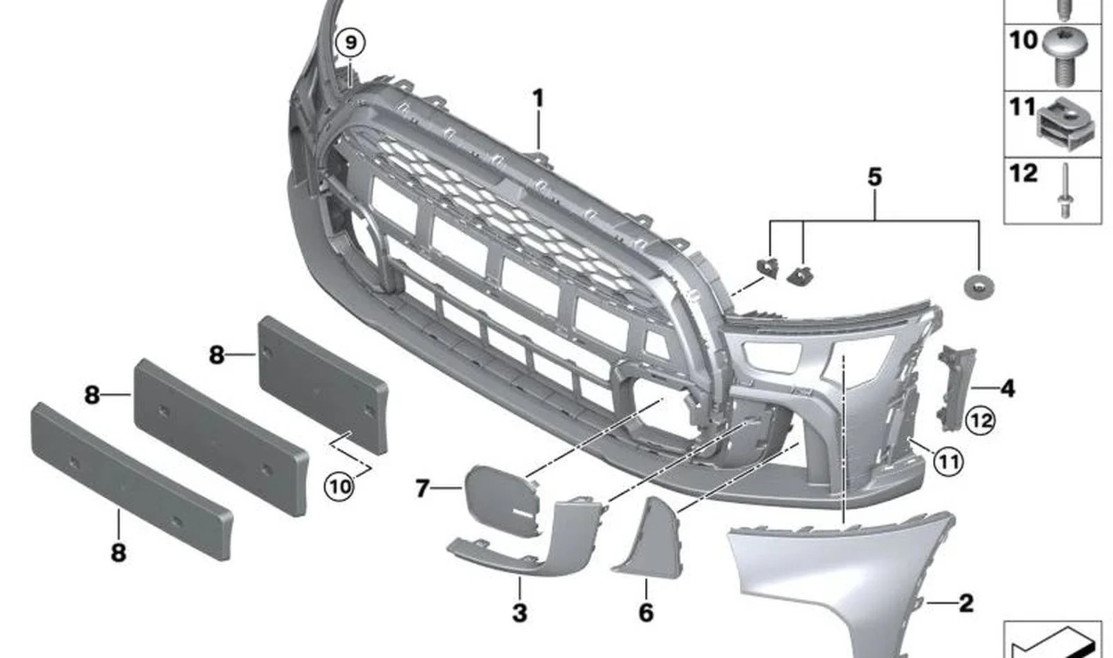 Paramento, guía de aire de freno izquierdo OEM 51119450631 para MINI F56 LCI, F55 LCI, Cabrio F57 LCI. Original MINI.