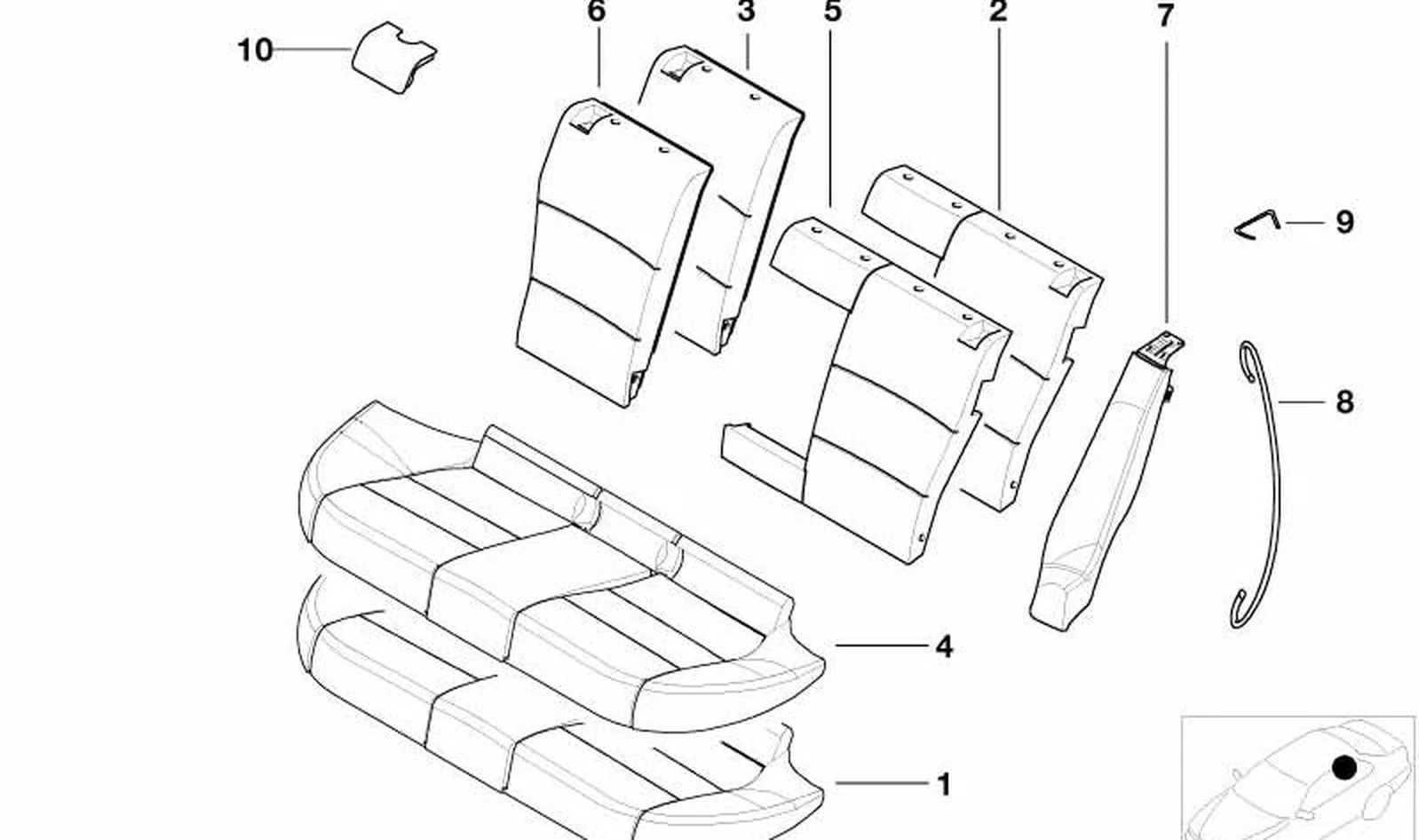 Paramento Isofix antracita OEM 52207009903 para BMW Serie 3 E46. Original BMW. - Image 11