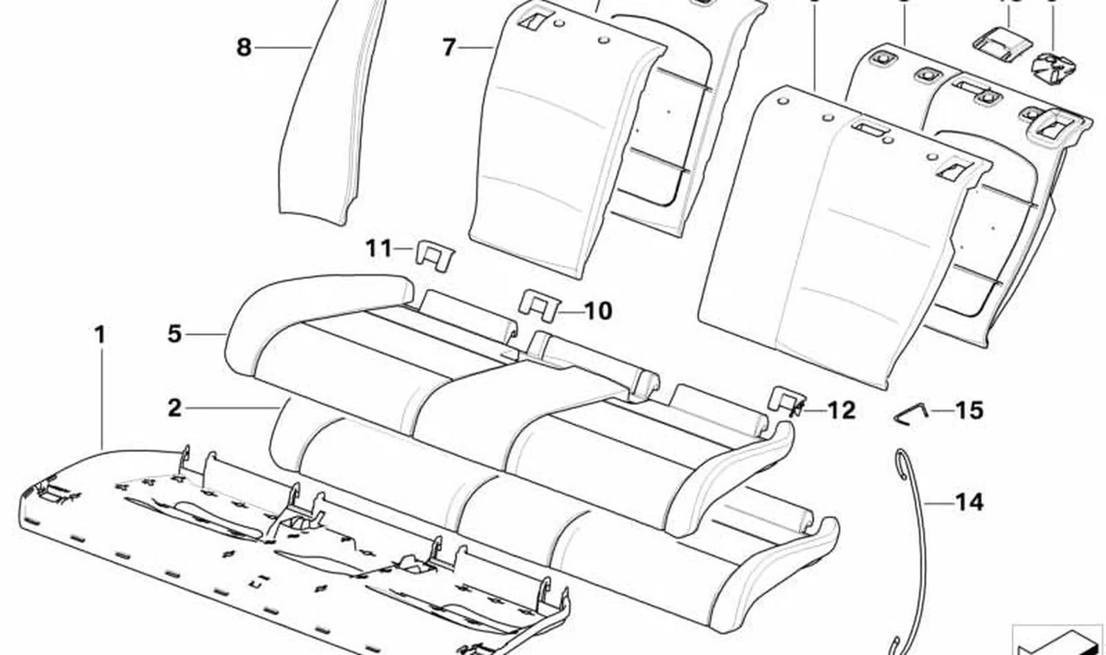 Paramento Isofix central OEM 52207027878 para BMW Serie 3 E46 (03/2000-12/2004). Original BMW.