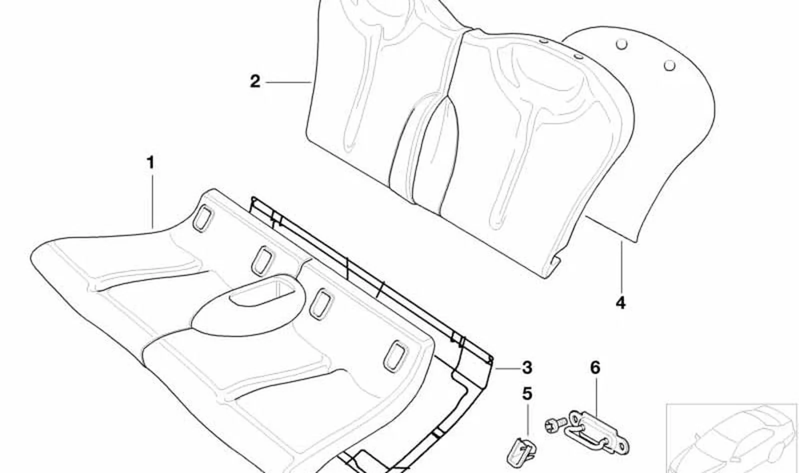 Paramento Isofix izquierdo OEM 52207043173 para MINI R50, R52, R53. Original MINI.