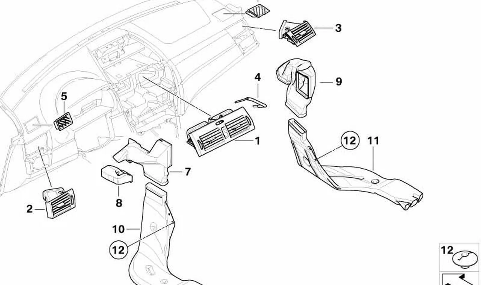 Parrilla de aire fresco central OEM 64223417431 para BMW X3 E83 (2004-2006). Original BMW. - Image 6