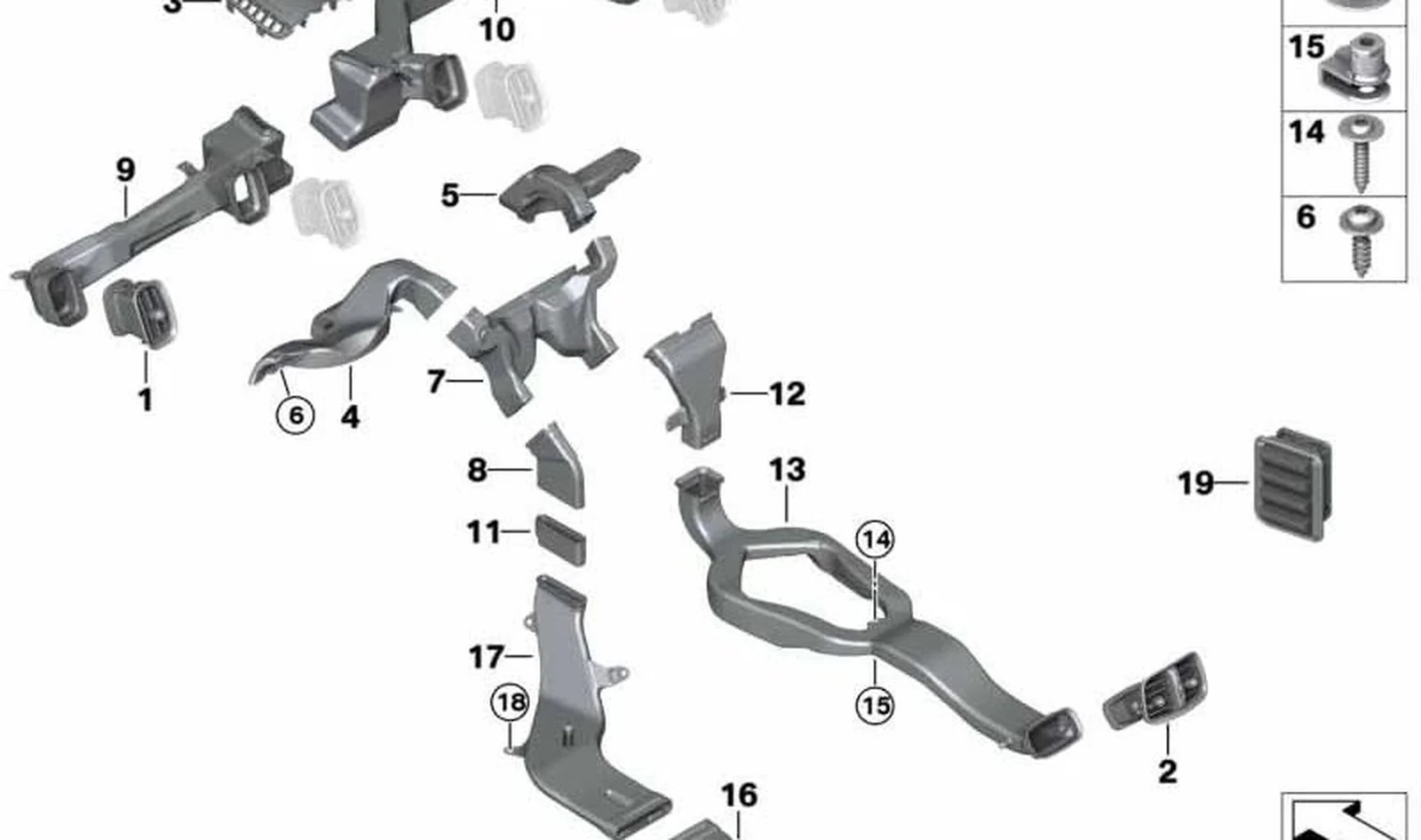 Parrilla de aire fresco delantera OEM 64229343389 para MINI Countryman F60, F60 LCI. Original MINI.