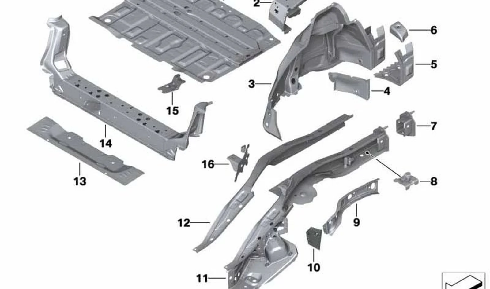 Pasarruedas trasero izquierdo OEM 41007402351 para MINI Clubman F54, F54 LCI... y más. Original MINI.