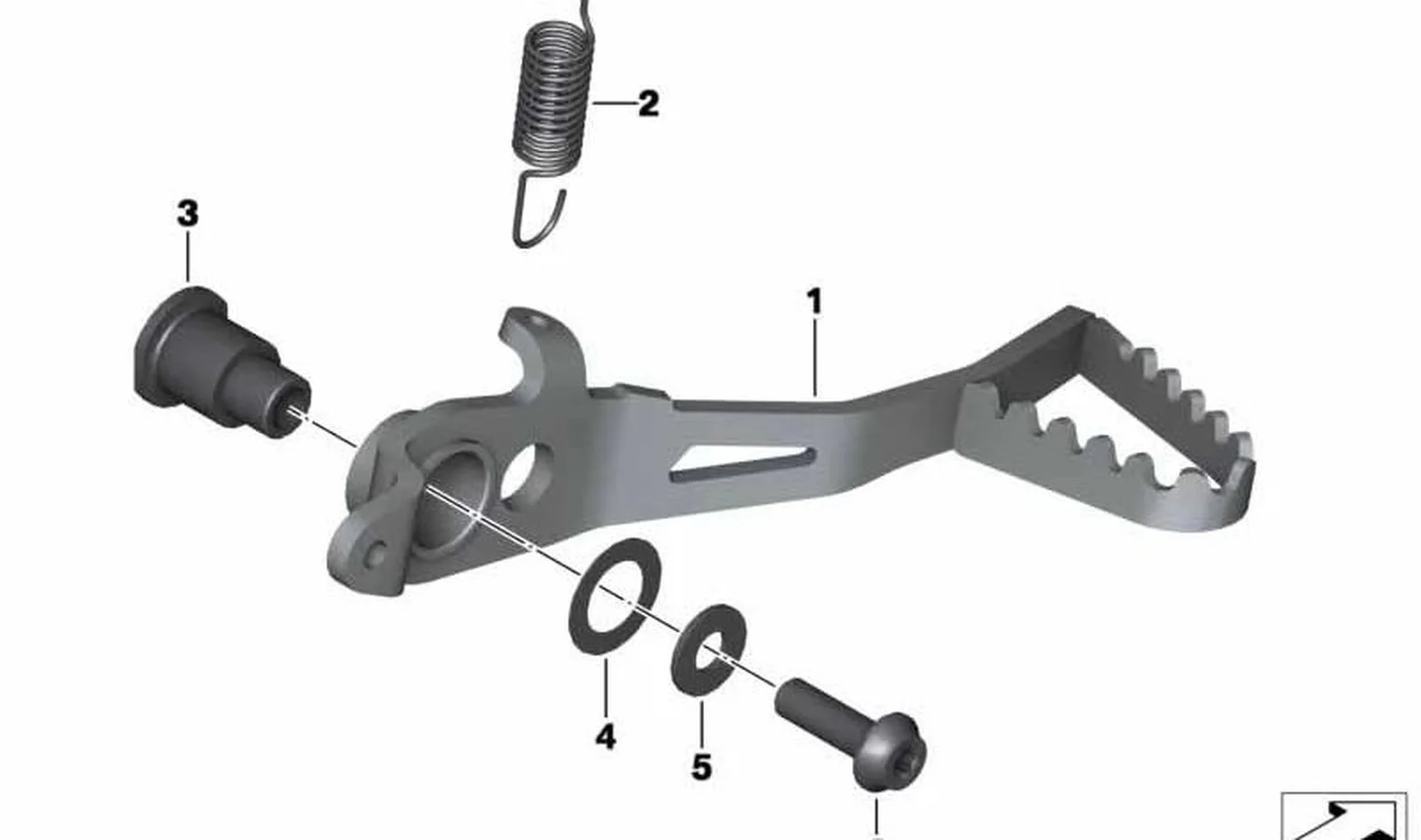Pedal de freno OEM 35218530611 para BMW R1200GS, R1250GS... y más. Original BMW Motorrad.