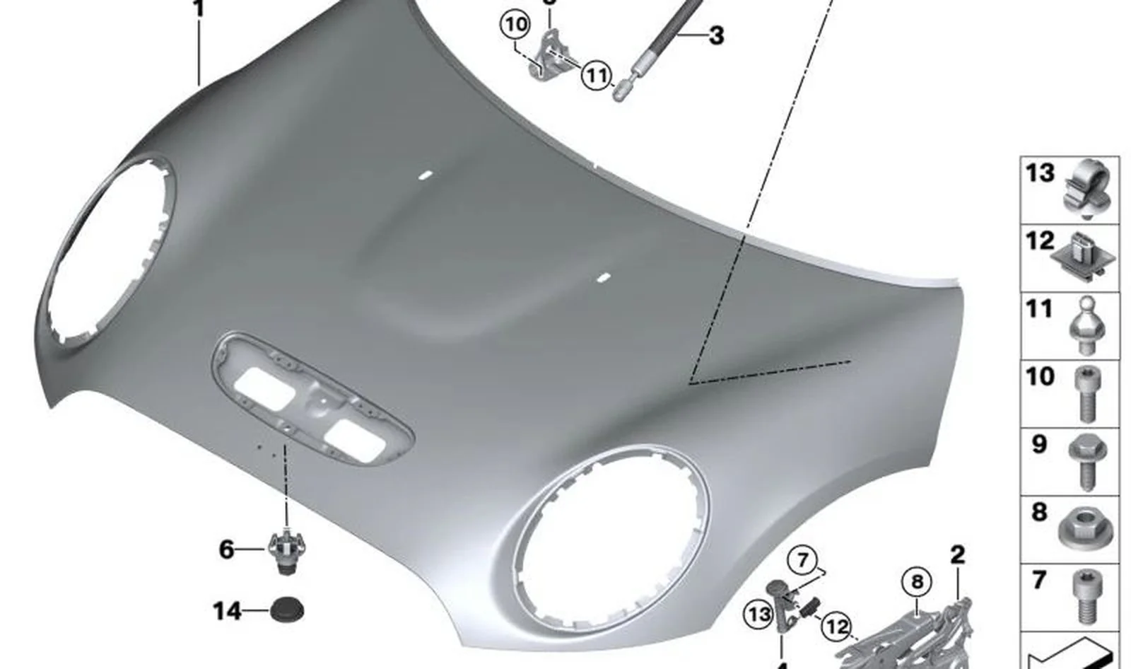 Perno esférico OEM 07147159561 para MINI F56, F55, Clubman F54, Cabrio F57, Countryman F60... y más. Original MINI.