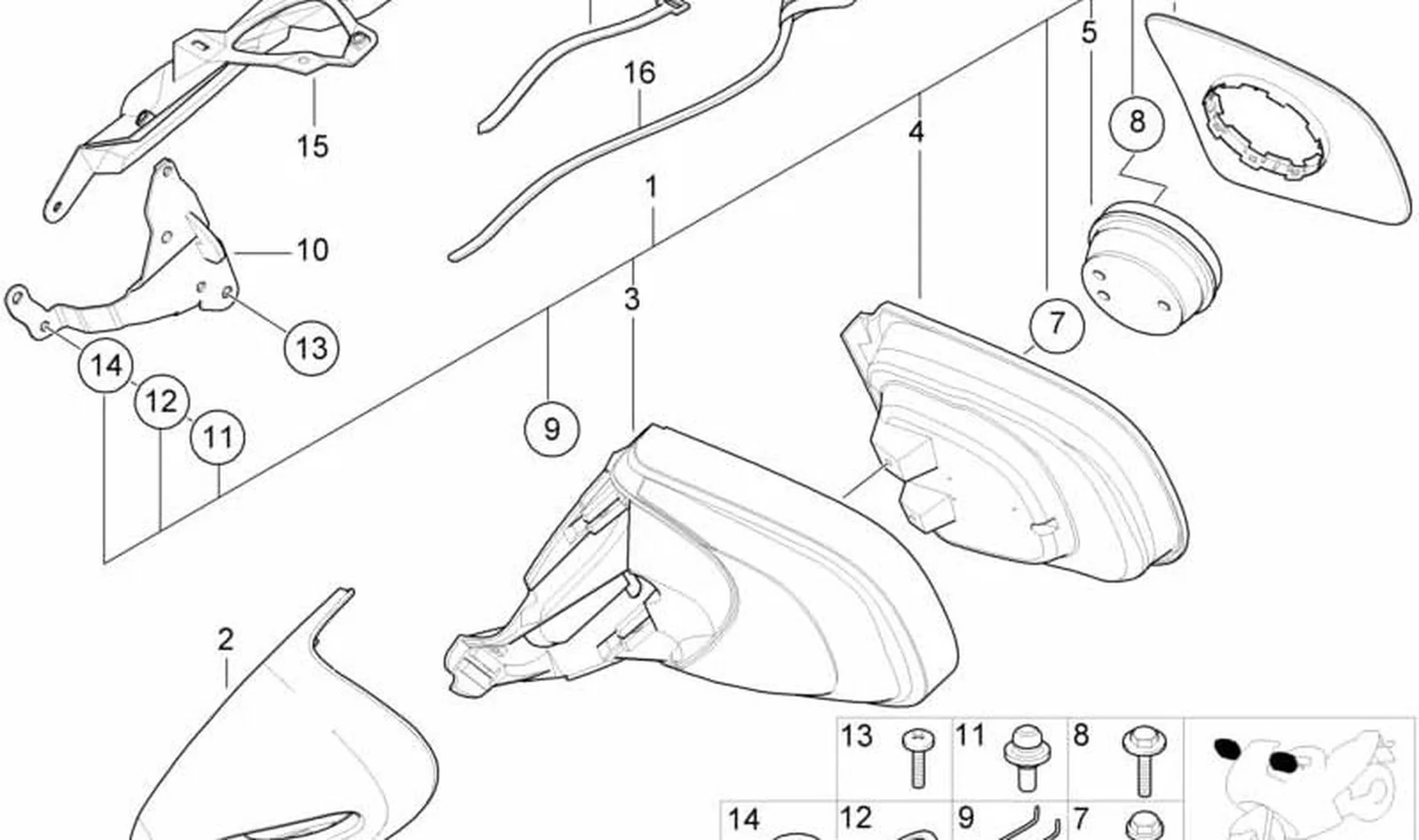Perno fijador OEM 51167655592 para motos BMW K1200LT, R1150GS y más. Original BMW Motorrad.