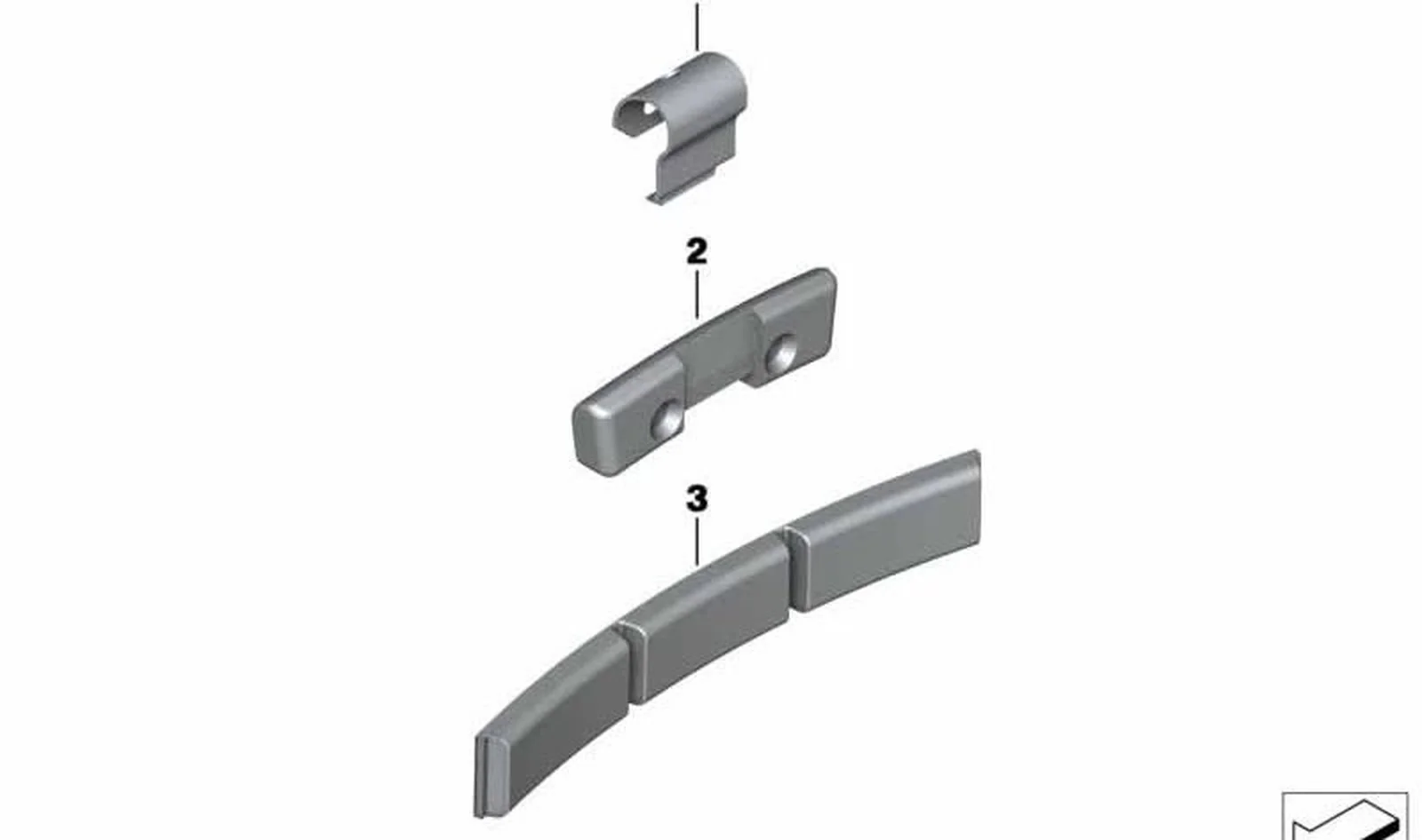 Peso equilibrador en cinc negro OEM 36116792052 para MINI R50, R56, F56, F54, Countryman F60 y más. Original MINI.