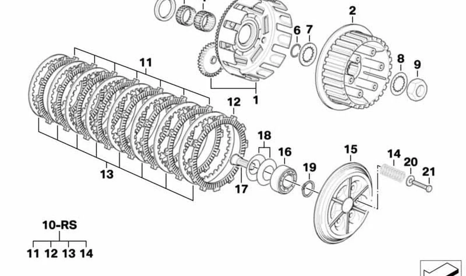 Pieza de arrastre de embrague OEM 21217652956 para motos BMW F 650 CS, F 650 GS, F 650 GS Dakar, G 650 X, G 650 GS. Original BMW Motorrad