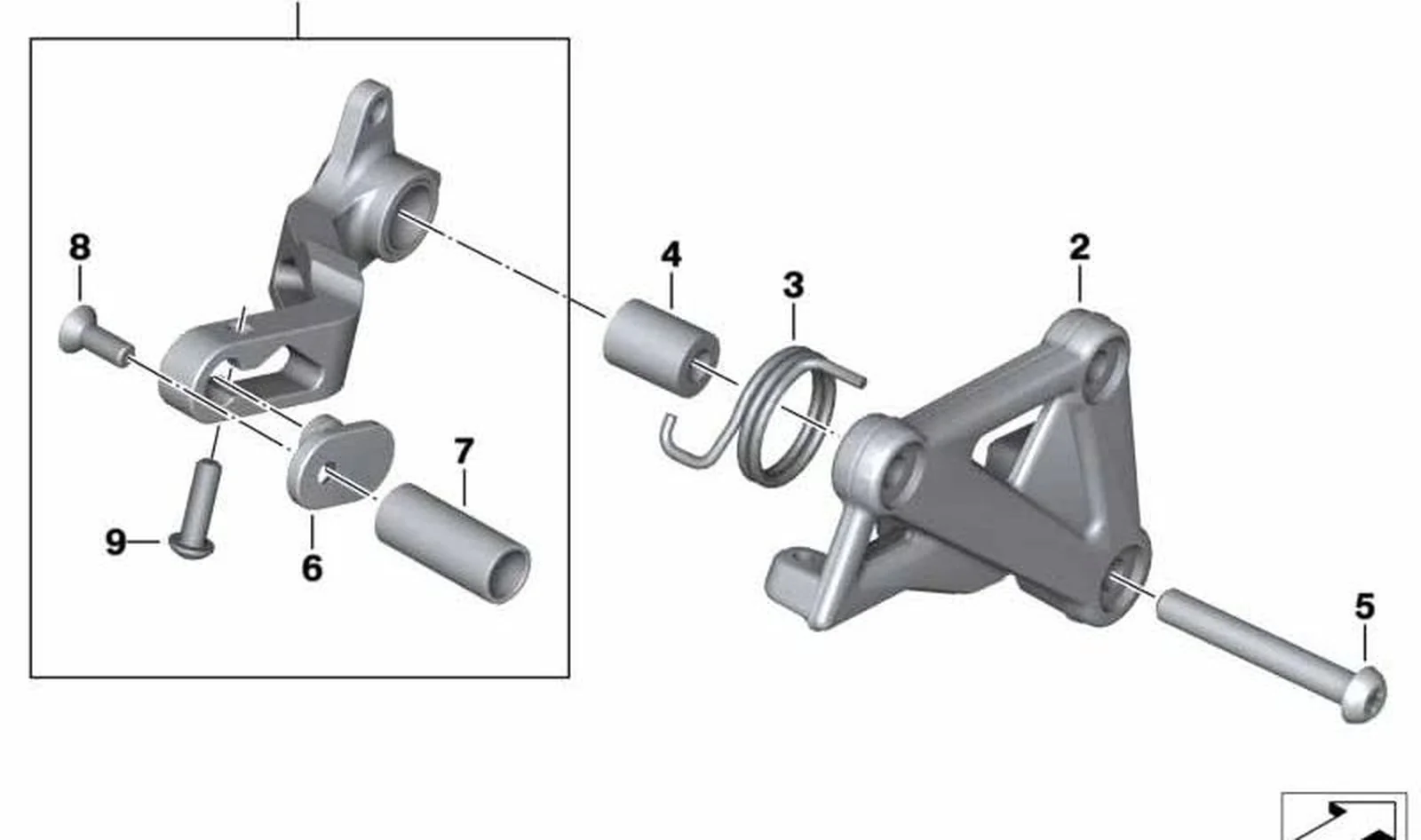 Pieza intermedia OEM 35217701995 para motos BMW R1200S, HP2 Sport (K29). Original BMW Motorrad.