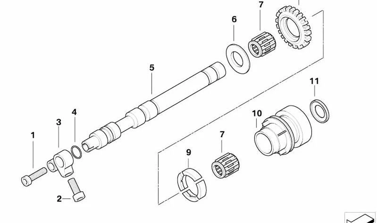 Pieza opresor OEM 11277674572 para motos BMW K1200S, K1200R, K1300R, K1200GT, K1300GT. Original BMW Motorrad.