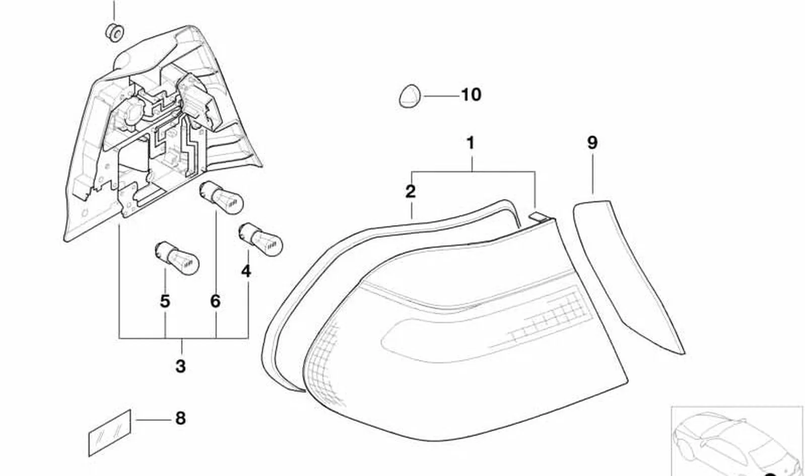 Piloto trasero izquierdo OEM 63216933017 para BMW Serie 3 E46. Original BMW. - Image 2