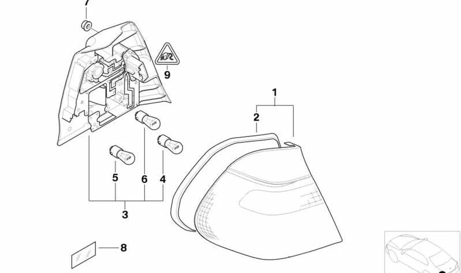 Piloto trasero lateral blanco izquierdo OEM 63216900473 para BMW Serie 3 E46. Original BMW. - Image 2