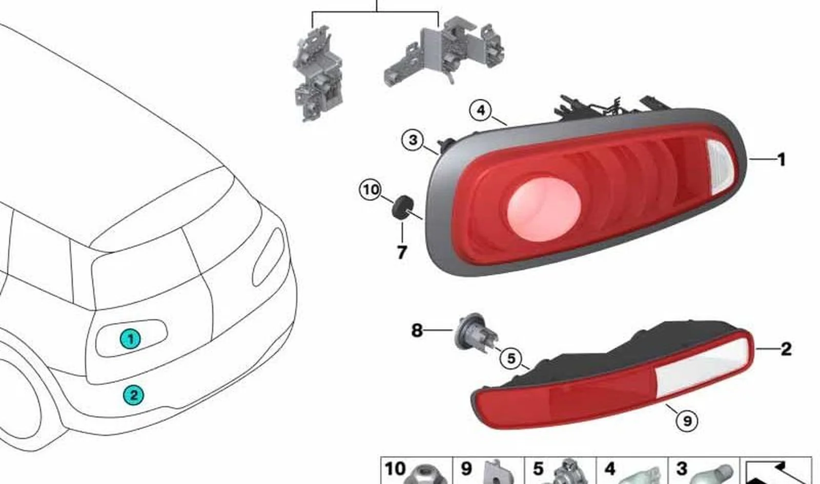 Piloto trasero parachoques derecho OEM 63217352158 para MINI Clubman F54 (11/2014 - 07/2019). Original MINI. - Image 3