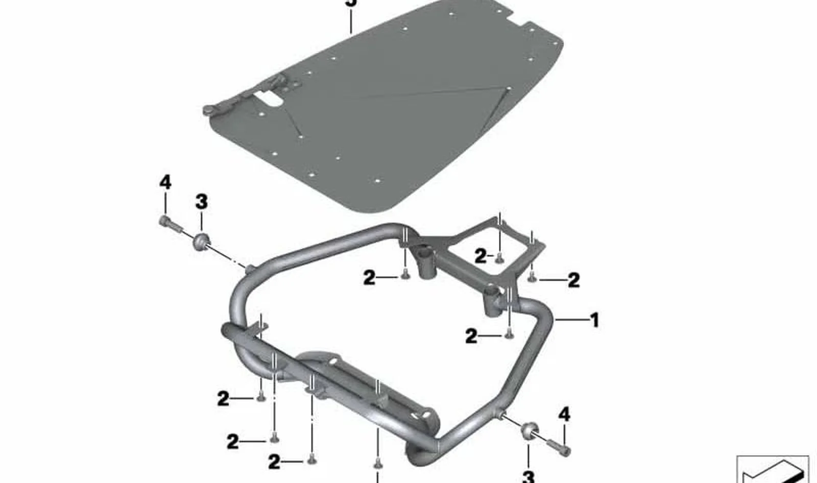 Placa básica OEM 46547723095 para motos BMW F 650 GS, F 800 GS. Original BMW Motorrad.