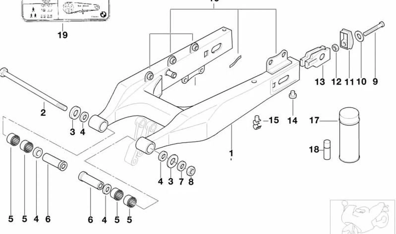 Placa derecha OEM 33172345433 para motos BMW F 650, F 650 ST. Original BMW Motorrad.