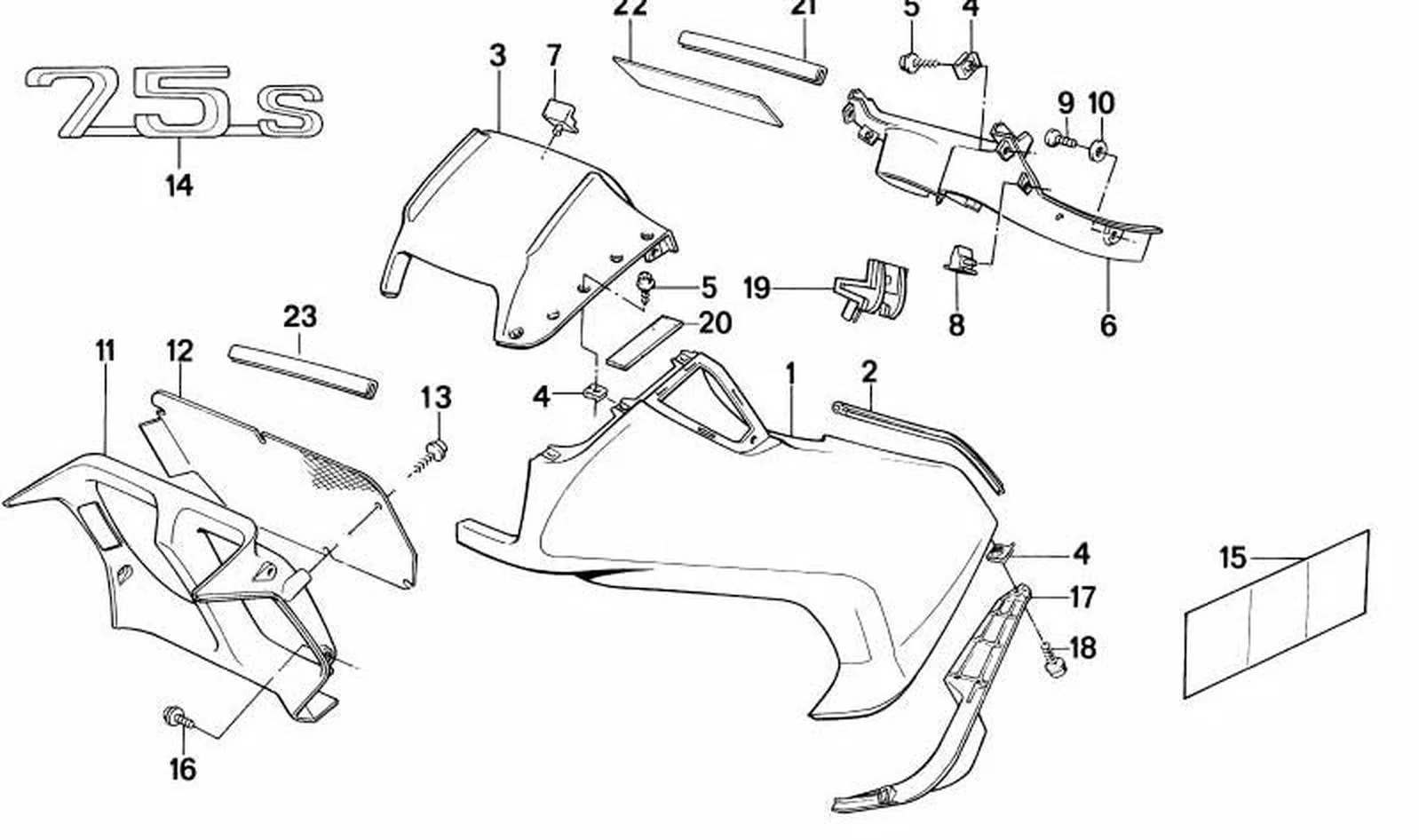 Plaquita OEM 51141455338 para motos BMW K75, K75C, K75S, K75RT (10/1985 - 05/1995). Original BMW Motorrad.