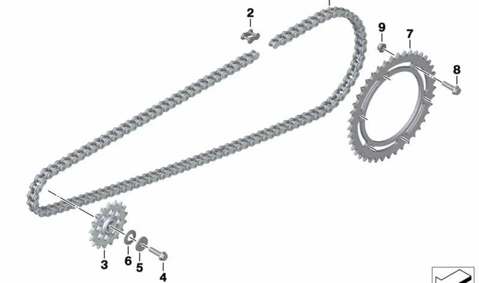 Polea escalonada OEM 23208564418 para motos BMW G 310 R, G 310 GS, G 310 RR. Original BMW Motorrad.