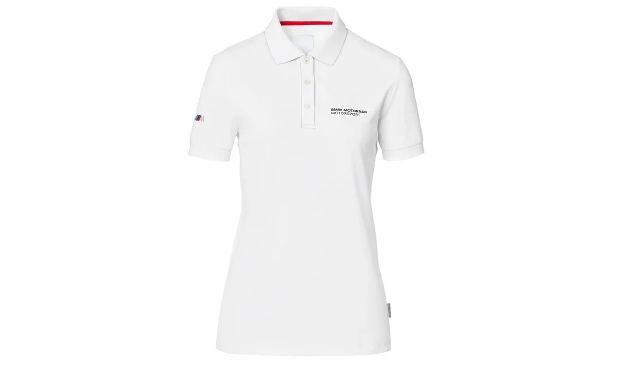 Polo Motorsport blanco talla L para BMW Motorrad. Original BMW Motorrad.