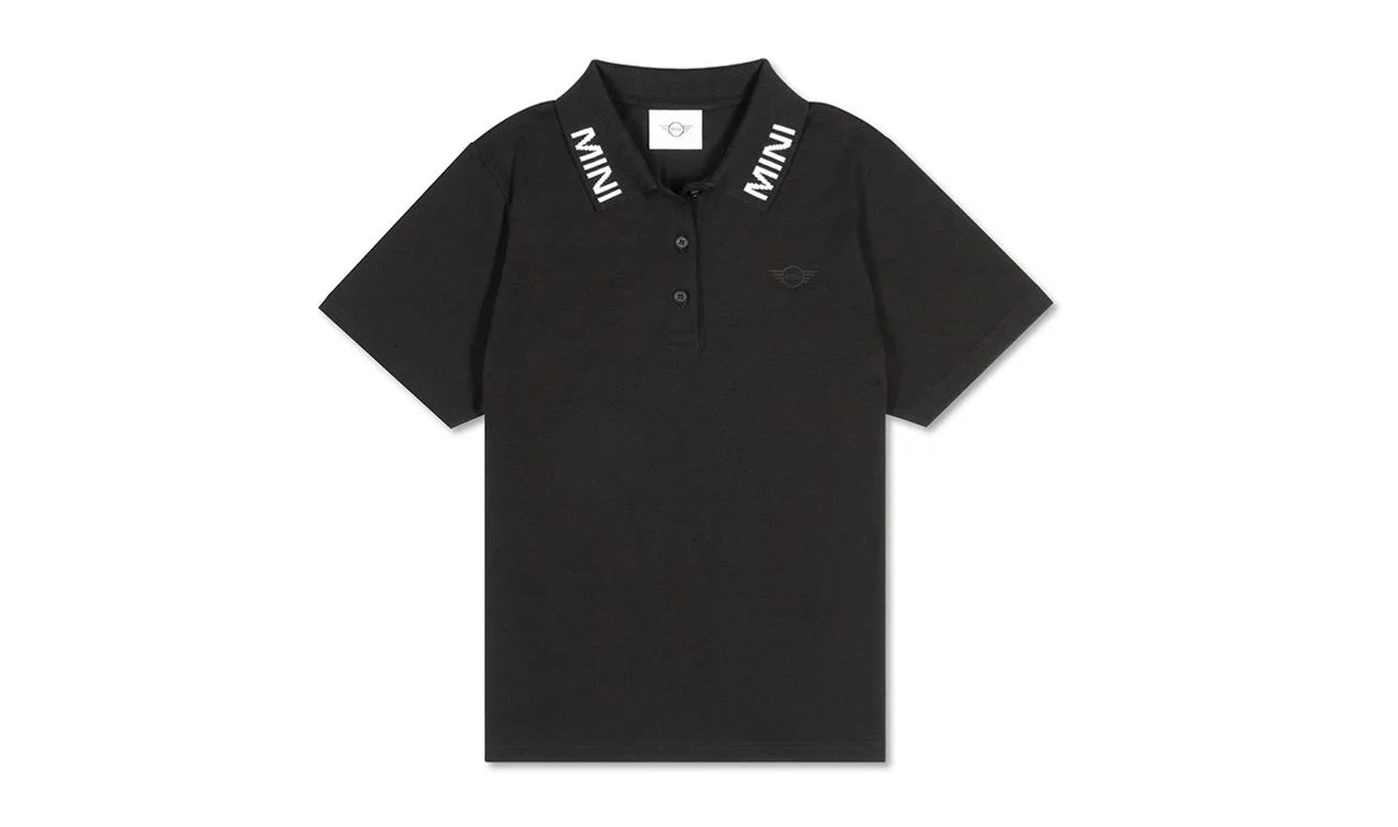 Polo para mujer MINI marca denominativa negro talla L OEM 80145B54F00 válido para MINI Original MINI