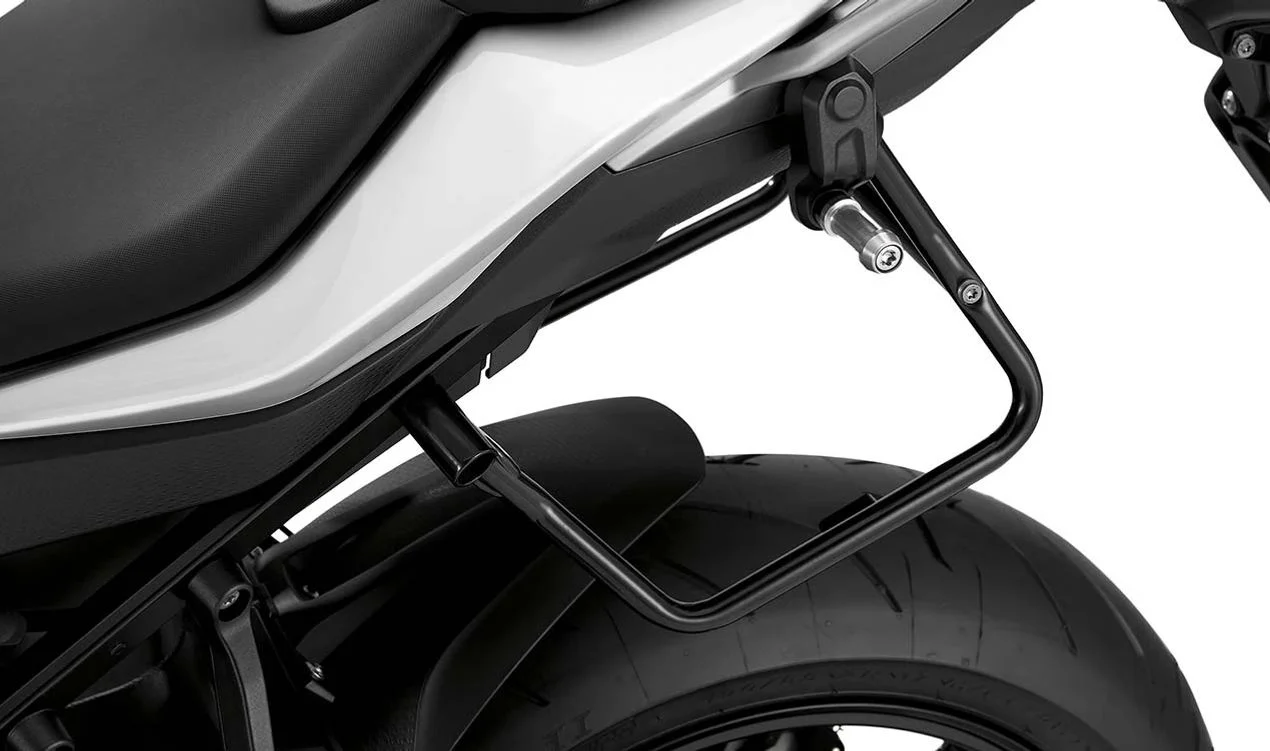 Porta maletas derecho negro OEM 46548548740 para motos BMW S 1000 XR K49 (2015-2019). Original BMW Motorrad.
