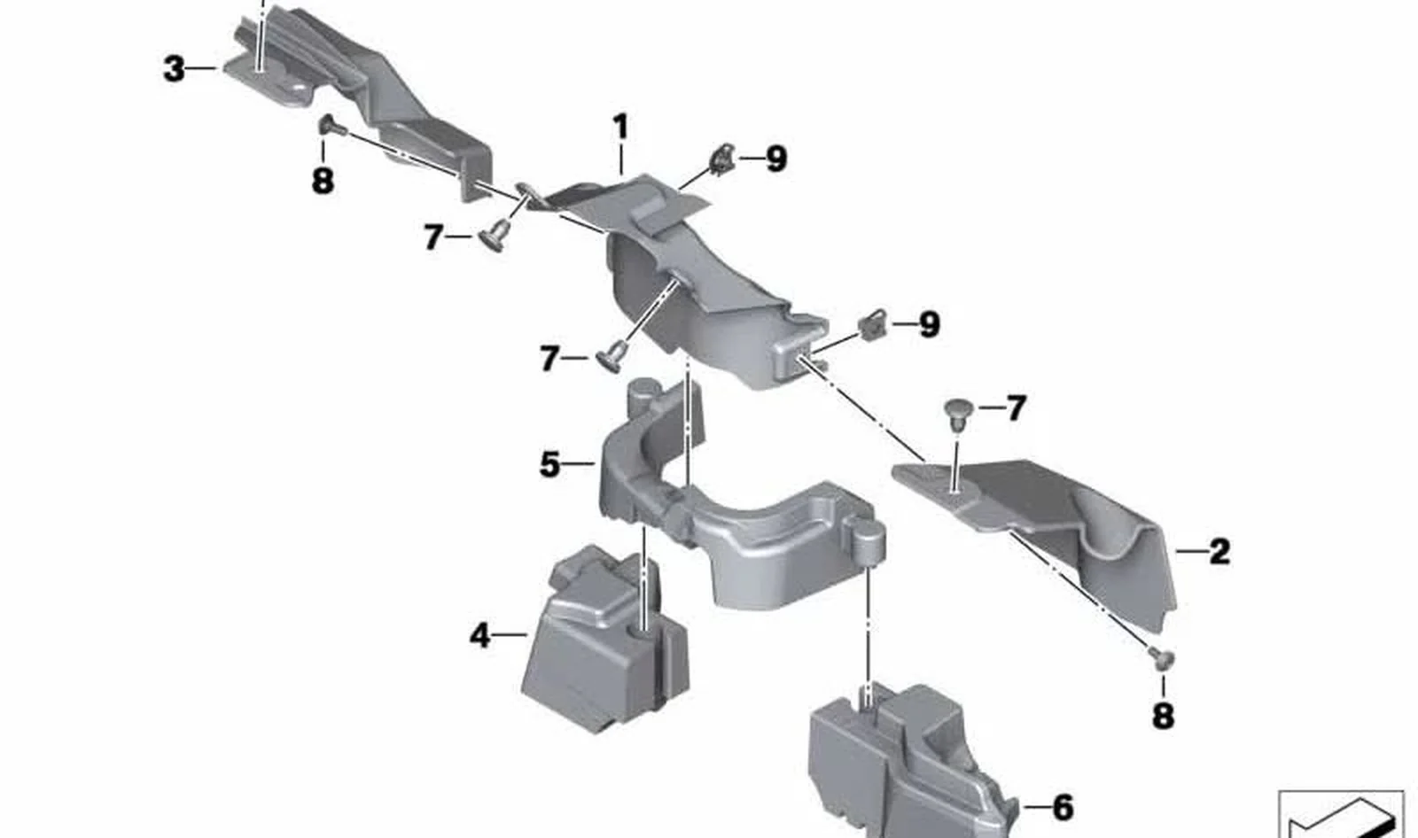 Protección contra el calor derecha OEM 46638537938 para motos BMW R 1200 R, R 1250 R, R 1200 RS, R 1250 RS. Original BMW Motorrad.