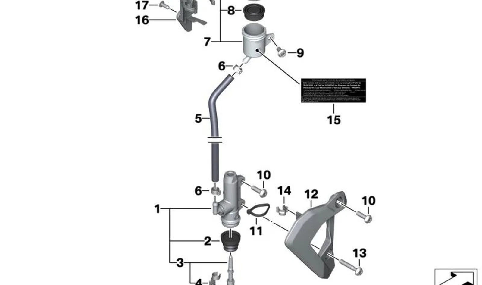 Protección de talón derecho OEM 46718392296 para motos BMW F750GS, F850GS, F900GS... y más. Original BMW Motorrad.