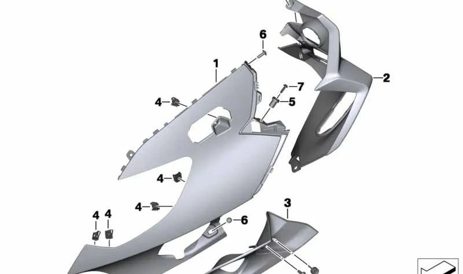 Protector de mano derecho OEM 46637727398 para motos BMW K1600 GT, K1600 GTL, K1600 GTL Exclusive. Original BMW Motorrad.