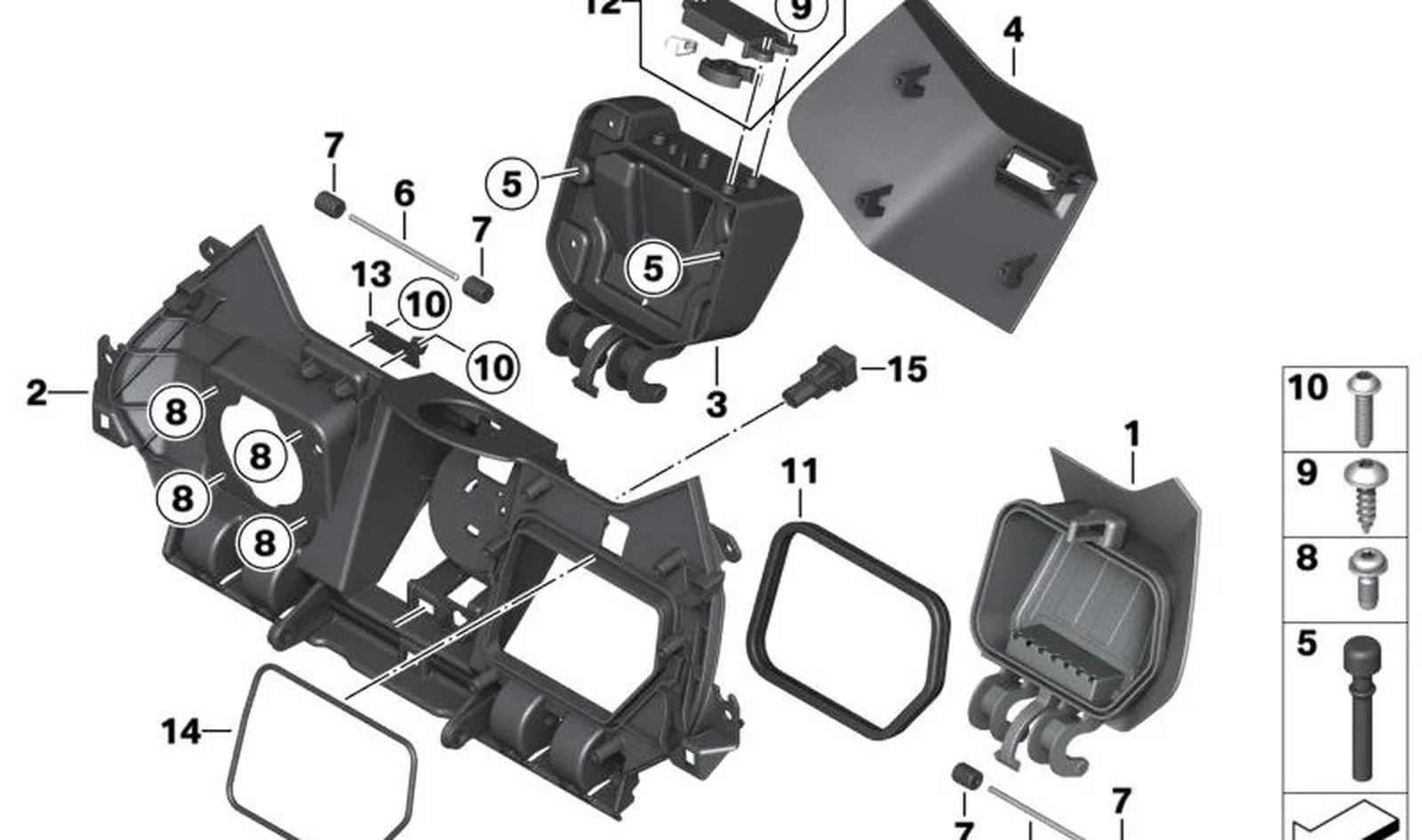 Protector de motor OEM 46631693814 delantero para BMW Motorrad C 400 X, C 400 GT. Original BMW Motorrad.