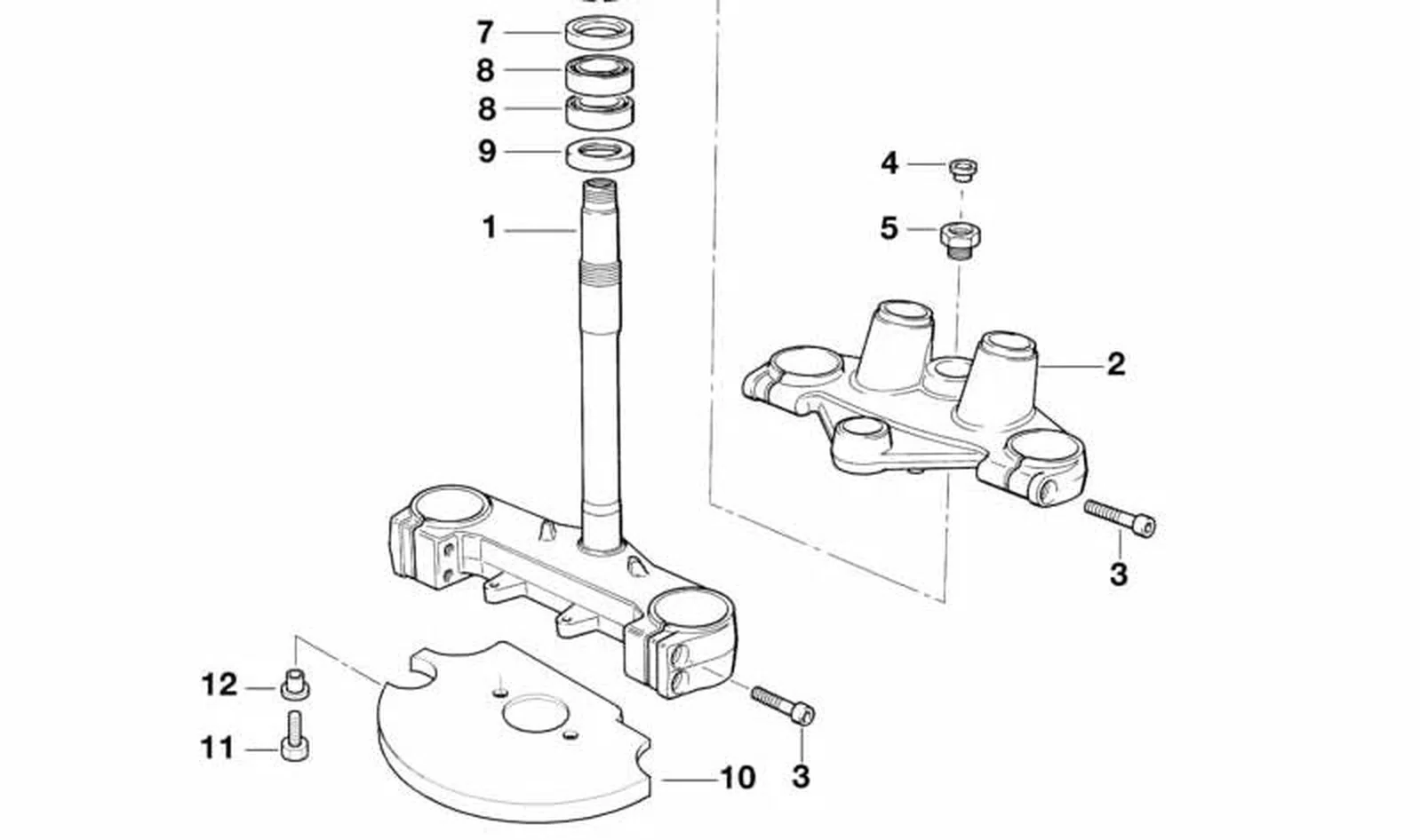Puente de horquilla inferior OEM 31422345000 para BMW Motorrad F 650 (D169), F 650 (D162), F 650 ST (D163). Original BMW Motorrad.