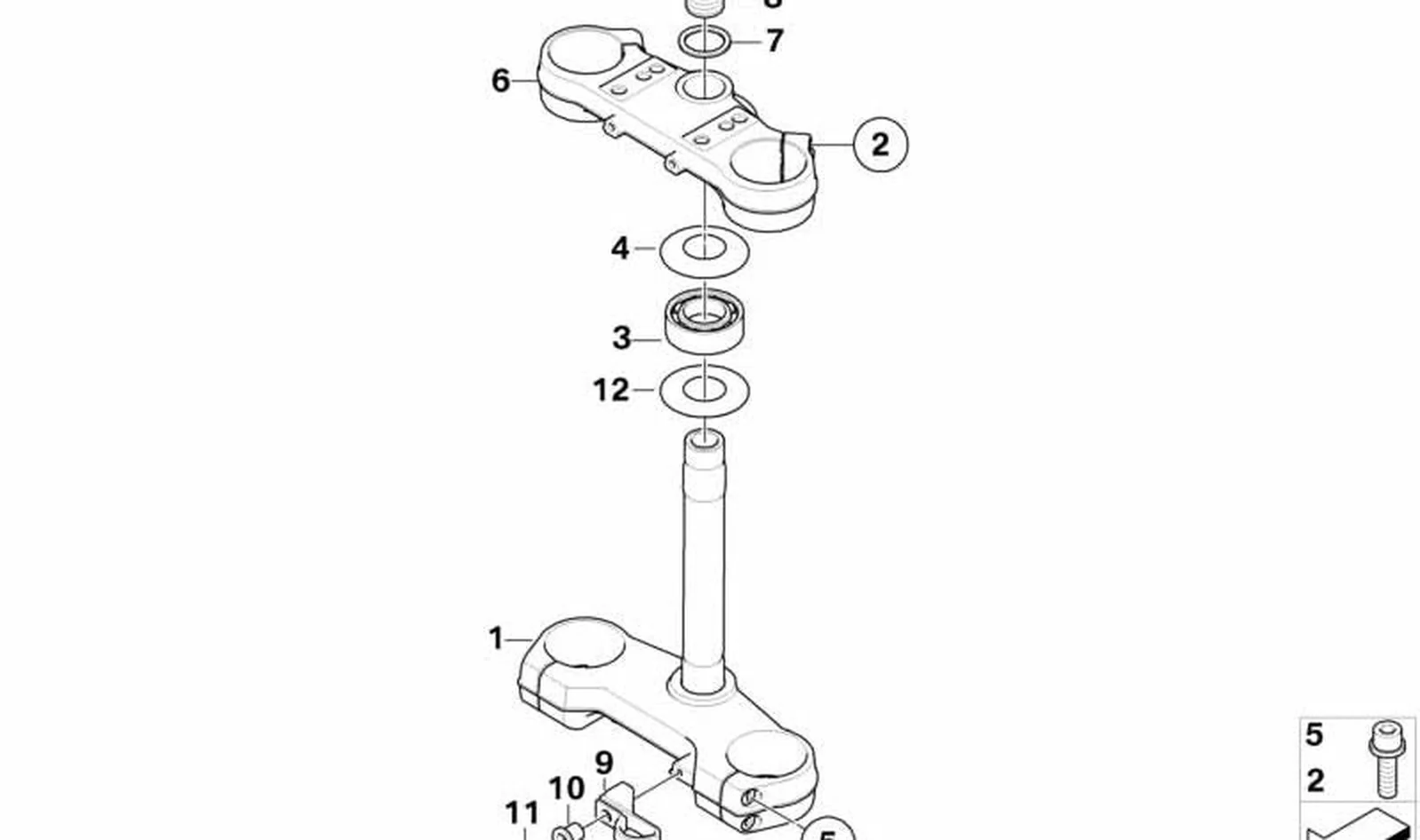 Puente horquilla inferior OEM 31427717481 para motos BMW G450X (K16). Original BMW Motorrad.
