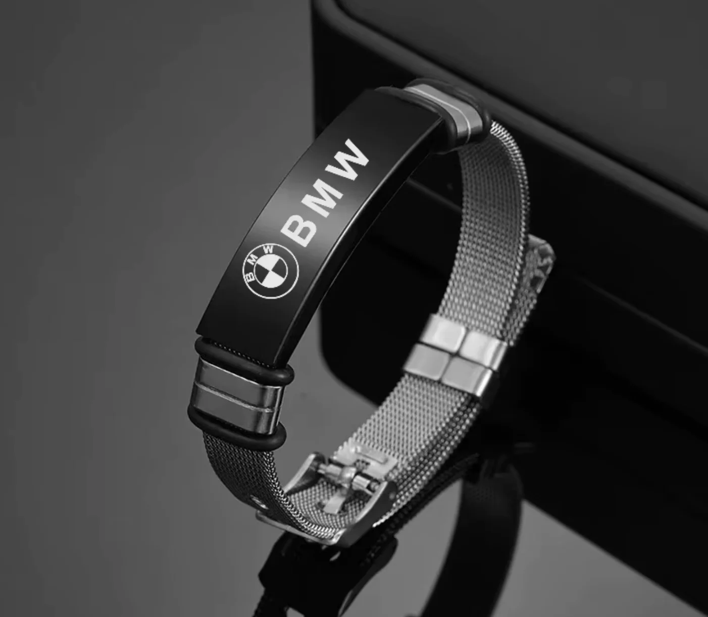 Pulsera BMW (pulsera metálica) ajustable en acero inoxidable con placa BMW o ///M - Image 5