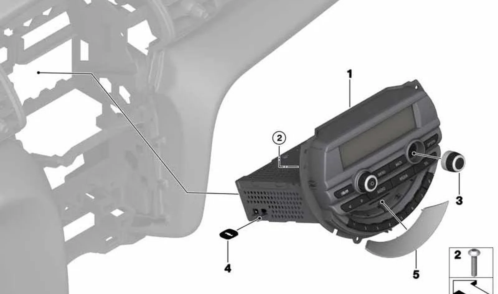Radio OEM 65126841603 para MINI F54, F55, F56, F57, F60. Original MINI.