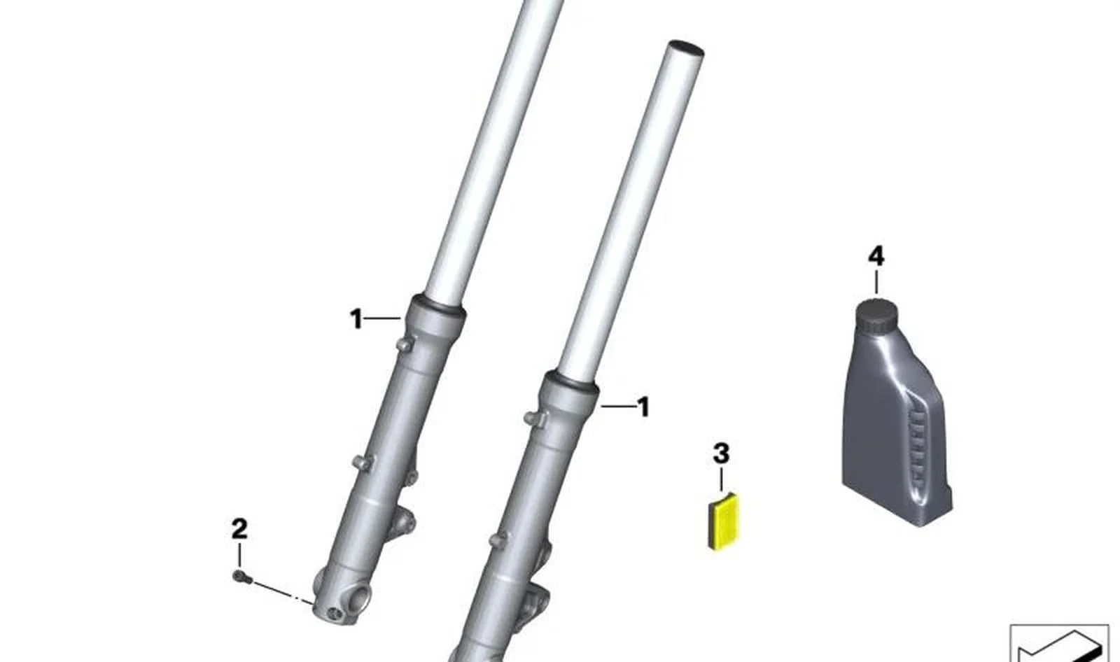 Rama de horquilla izquierda OEM 31428556335 para motos BMW F800GT, F800ST. Original BMW Motorrad.