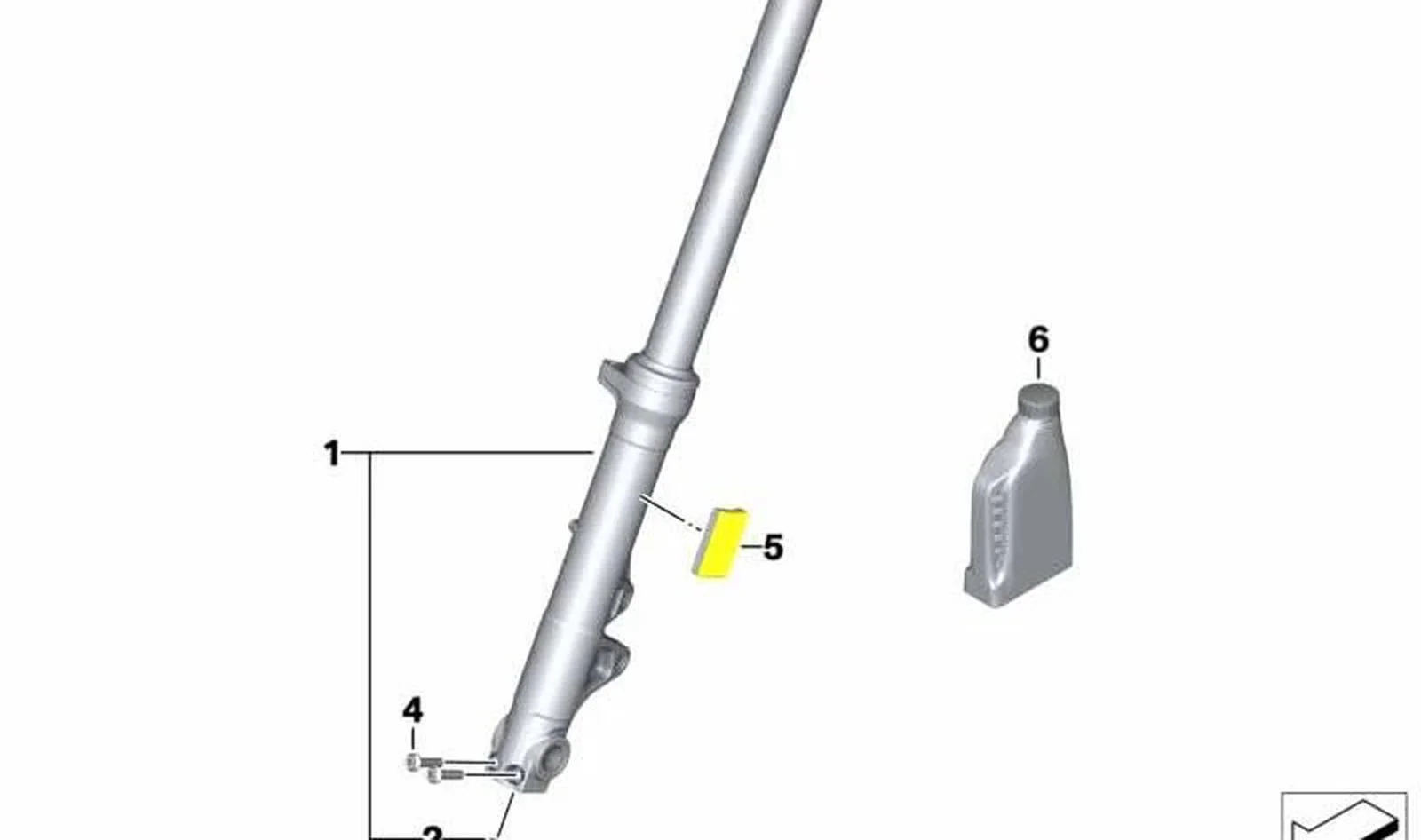 Rama de la horquilla izquierda OEM 31428558713 para BMW R nineT Scrambler, R nineT Urban G/S. Original BMW Motorrad.