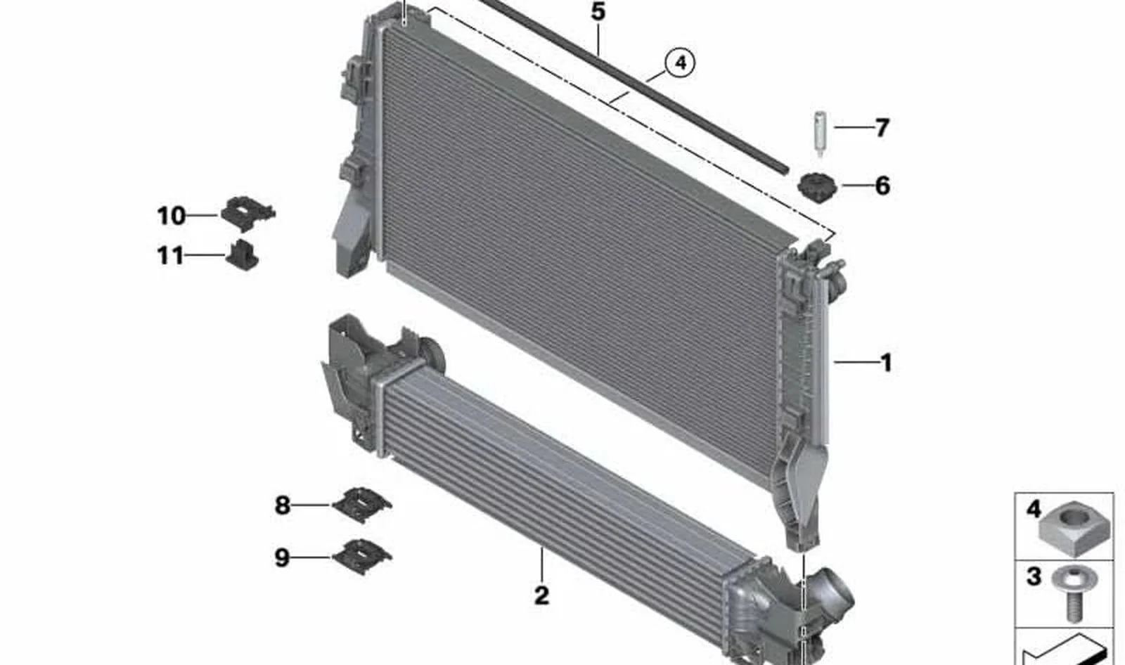 Refrigerador del aire de carga OEM 17517617596 para MINI F55 One, One First, Cooper y F56 Cooper, One… y más. Original MINI.
